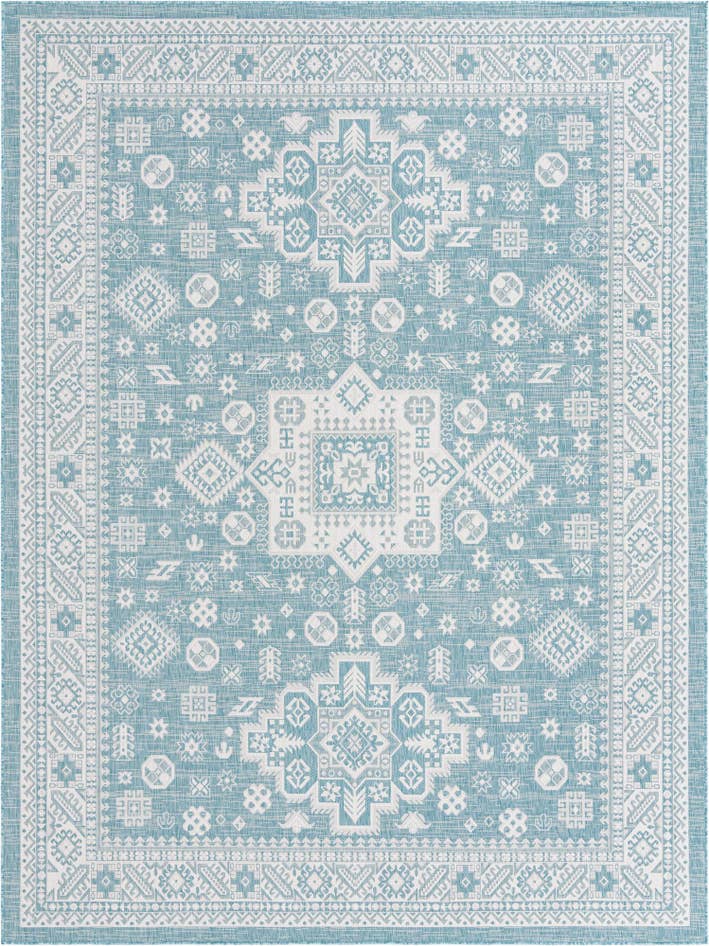 Detail image of 9' x 12' Easy-Clean Aztec Indoor / Outdoor Rug