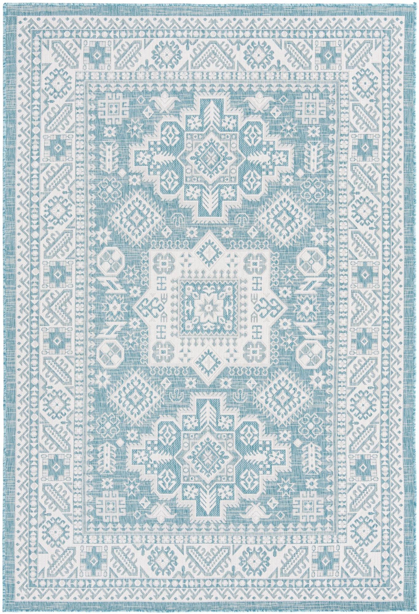 6' x 9' Easy-Clean Aztec Indoor / Outdoor Rug