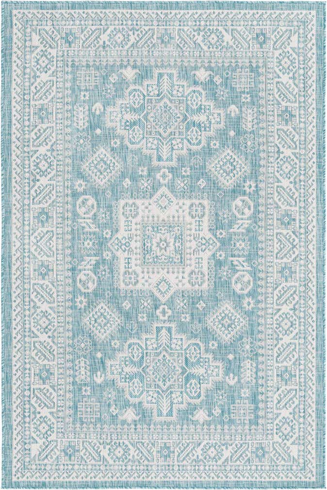 5' 3 x 8' Easy-Clean Aztec Indoor / Outdoor Rug
