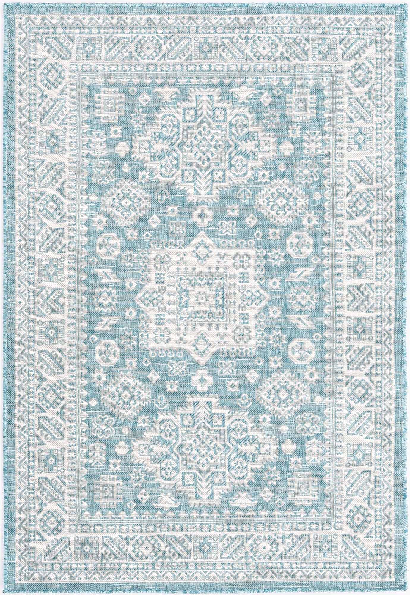 4' x 6' Easy-Clean Aztec Indoor / Outdoor Rug