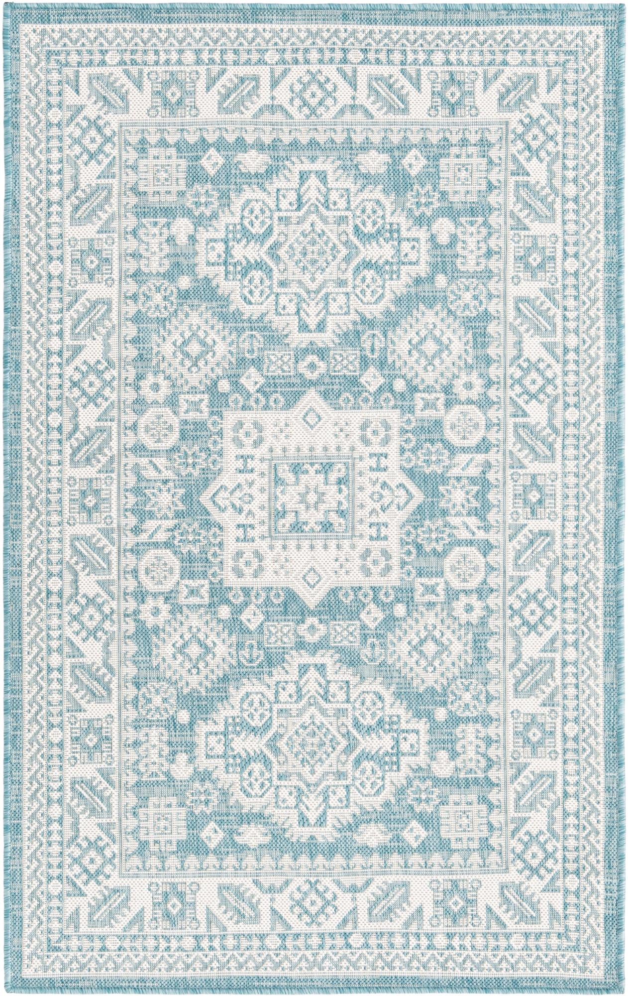 3' x 5' 3 Easy-Clean Aztec Indoor / Outdoor Rug
