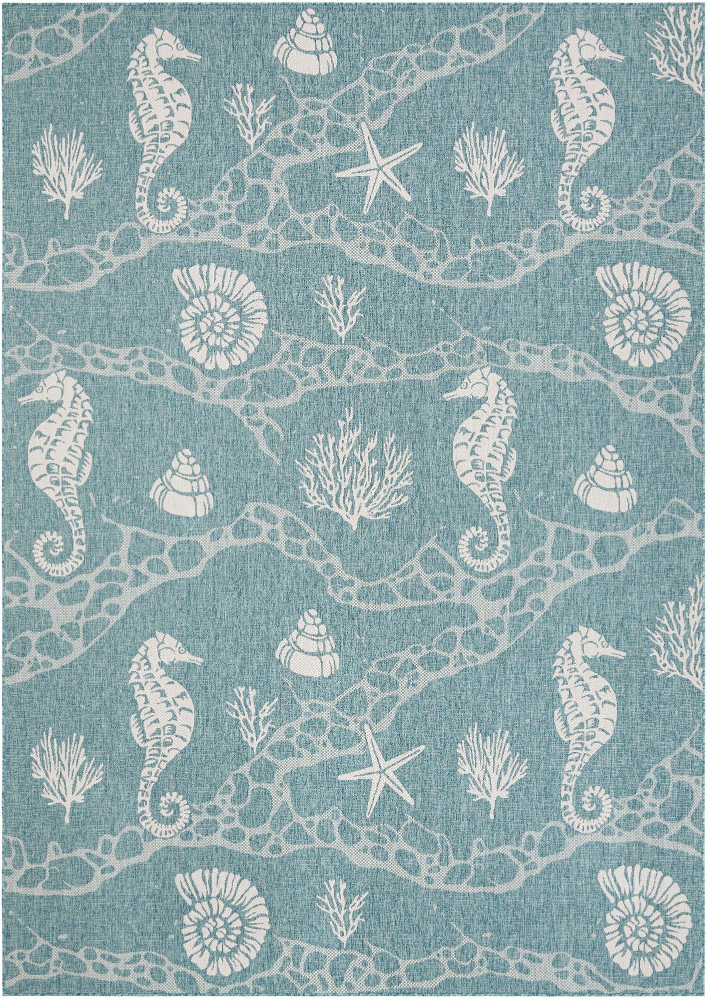 10' x 14' Easy-Clean Coastal Indoor / Outdoor Rug