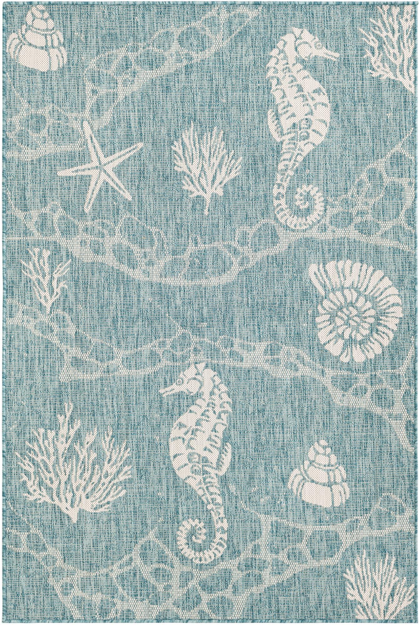 4' x 6' Easy-Clean Coastal Indoor / Outdoor Rug