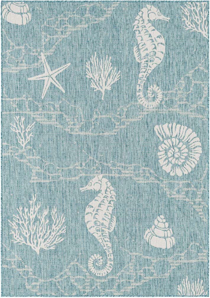 5' 3 x 8' Easy-Clean Coastal Indoor / Outdoor Rug
