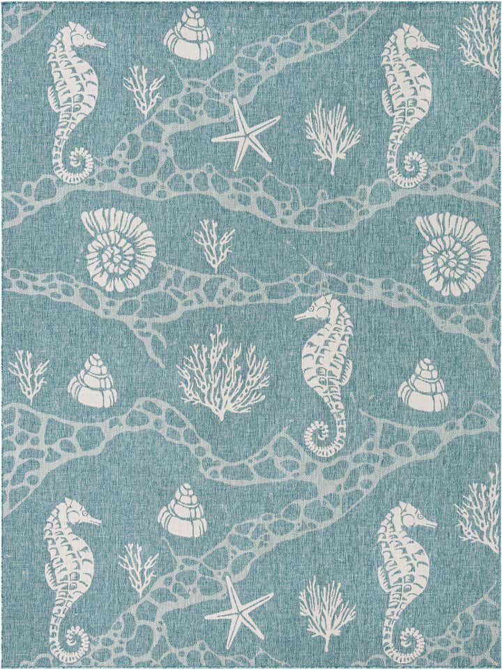 9' x 12' Easy-Clean Coastal Indoor / Outdoor Rug