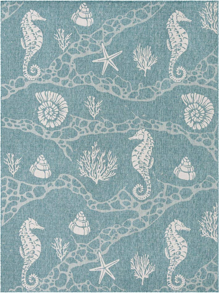Detail image of 9' x 12' Easy-Clean Coastal Indoor / Outdoor Rug