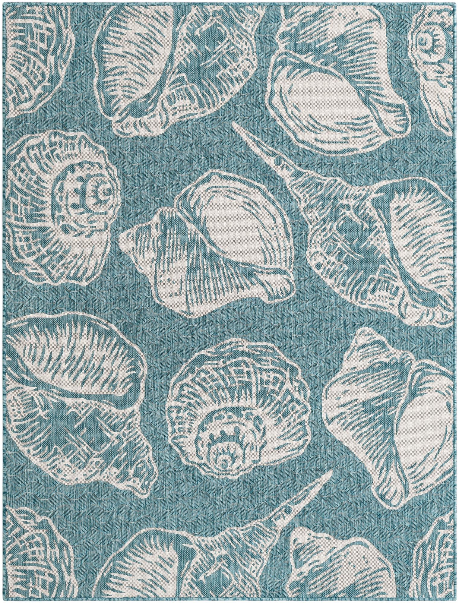 5' 3 x 7' Easy-Clean Coastal Indoor / Outdoor Rug