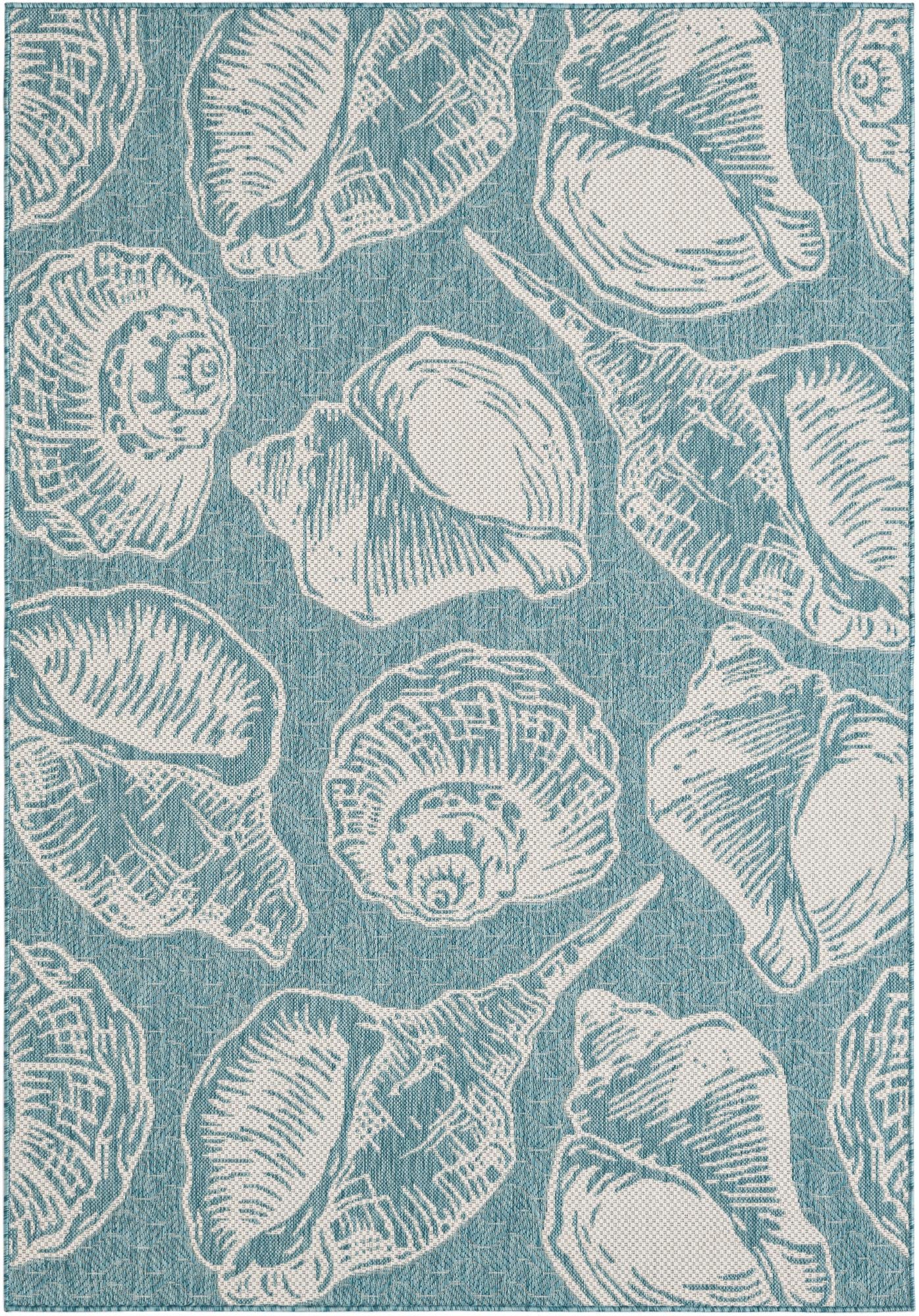 5' 3 x 8' Easy-Clean Coastal Indoor / Outdoor Rug