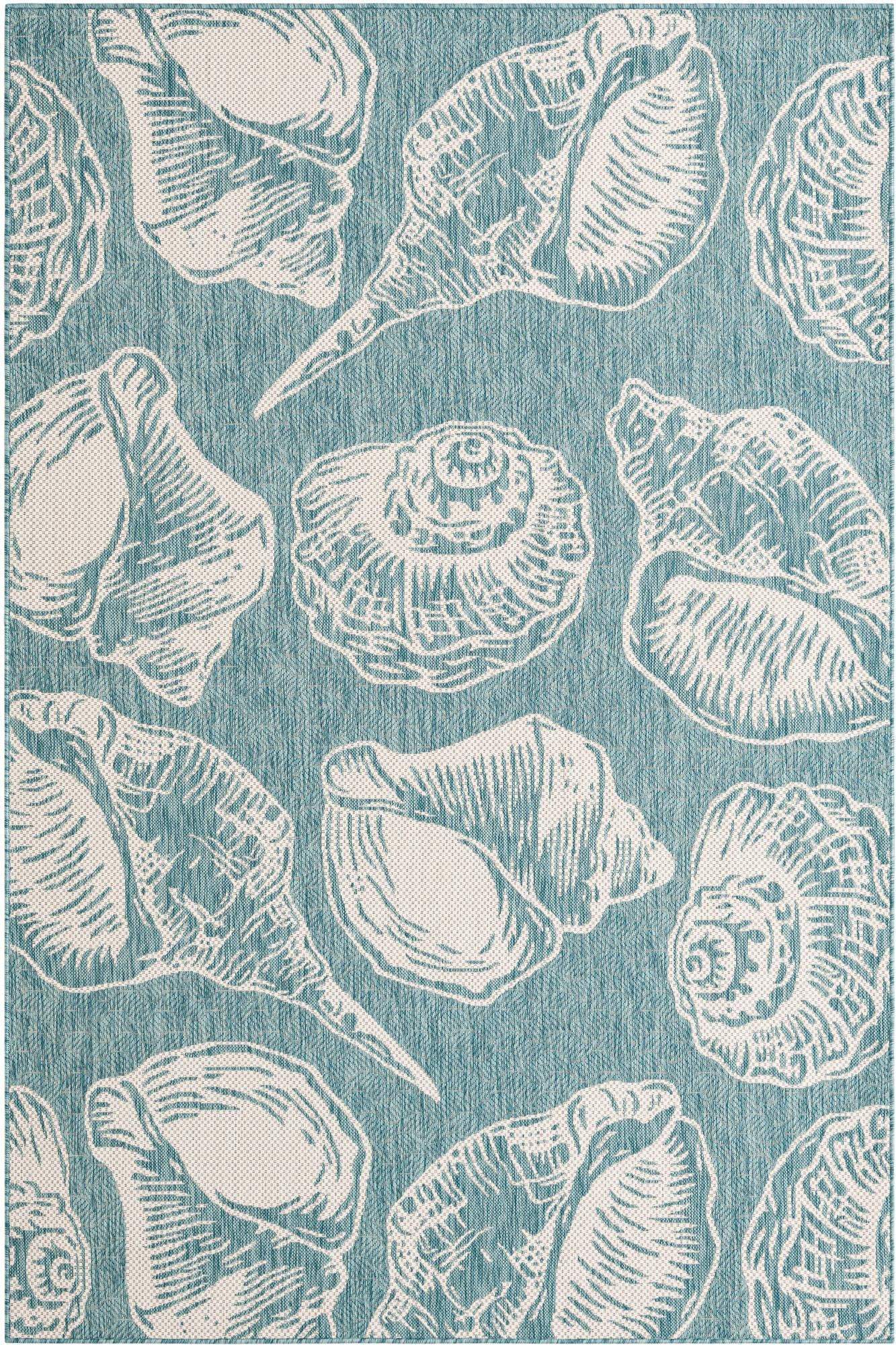 6' x 9' Easy-Clean Coastal Indoor / Outdoor Rug