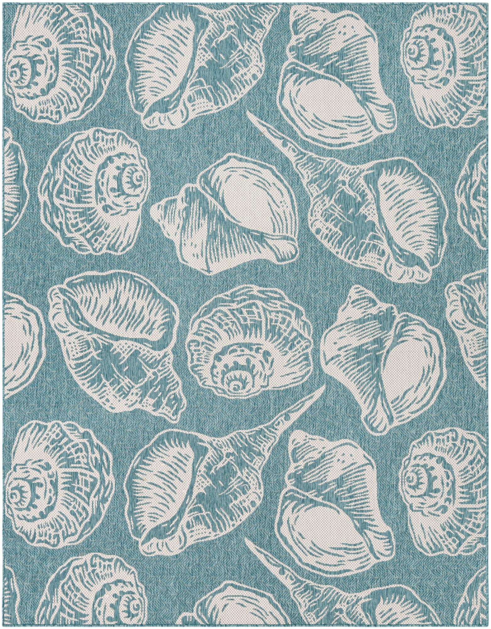 7' 10 x 10' Easy-Clean Coastal Indoor / Outdoor Rug