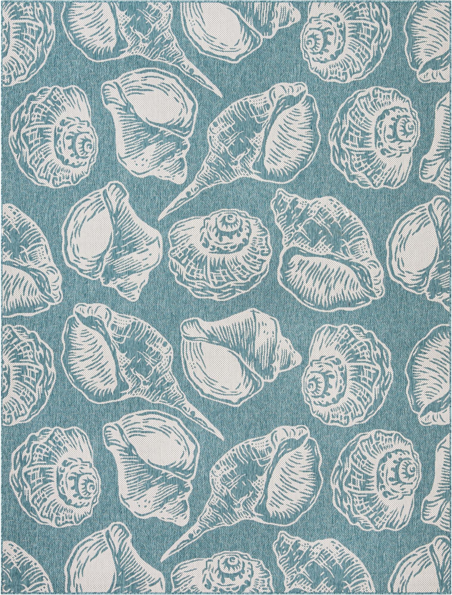 9' x 12' Easy-Clean Coastal Indoor / Outdoor Rug