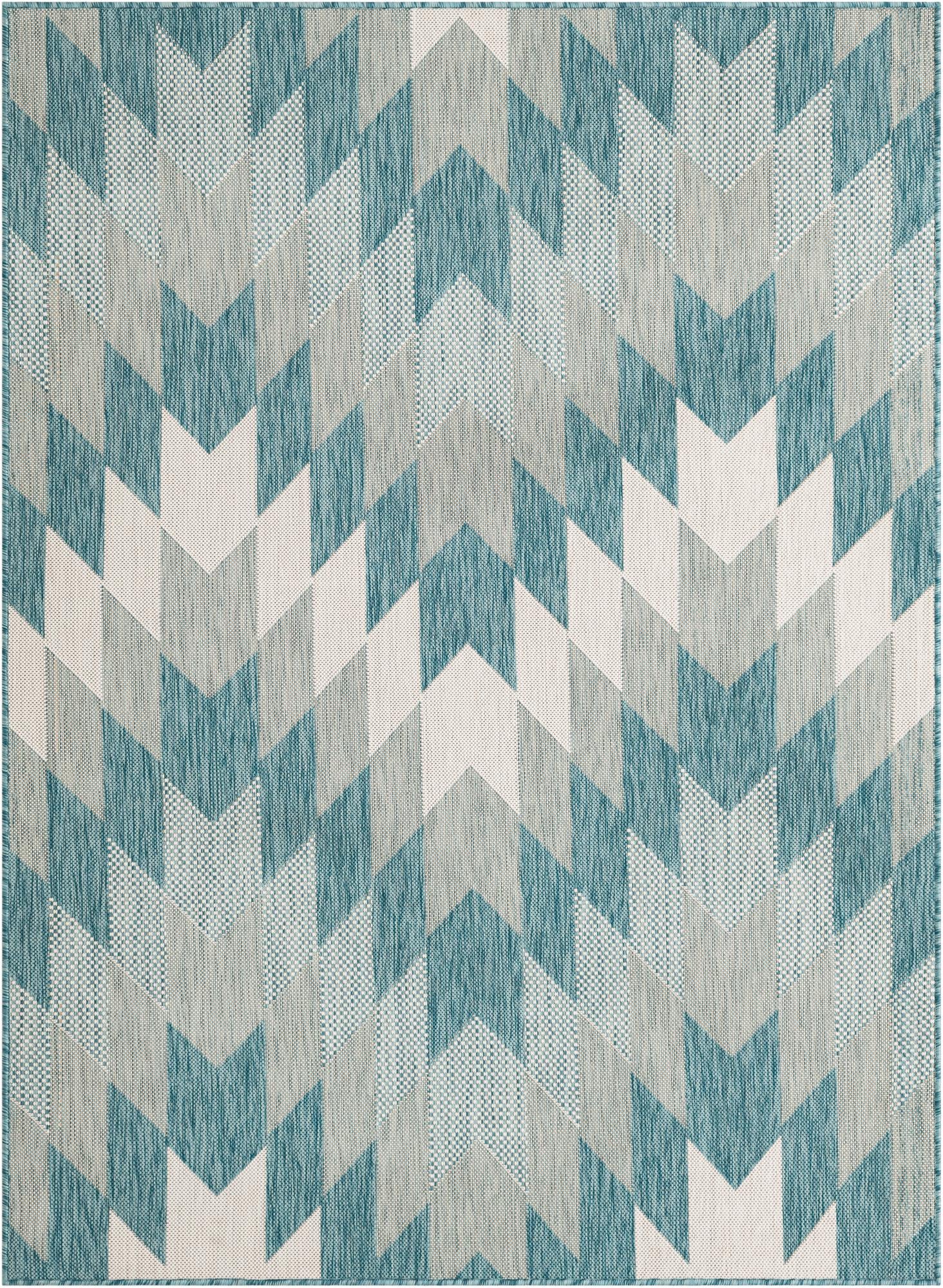 5' 3 x 7' Easy-Clean Modern Indoor / Outdoor Rug