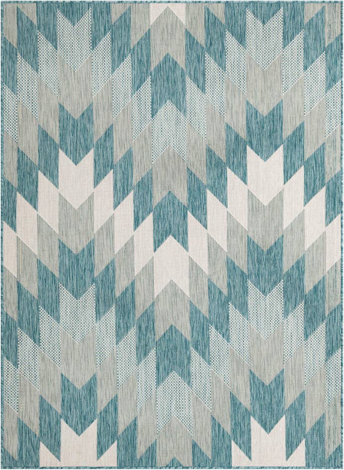 Detail image of 5' 3 x 7' Easy-Clean Modern Indoor / Outdoor Rug