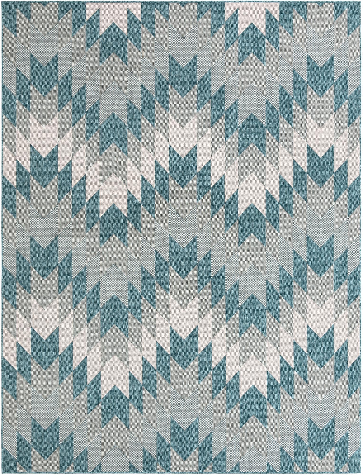 9' x 12' Easy-Clean Modern Indoor / Outdoor Rug