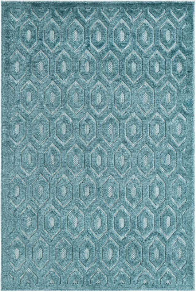 Detail image of 4' x 6' Easy-Clean Trellis Textured Indoor / Outdoor Rug