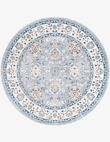 Aqua Blue Charlotte Round Rug