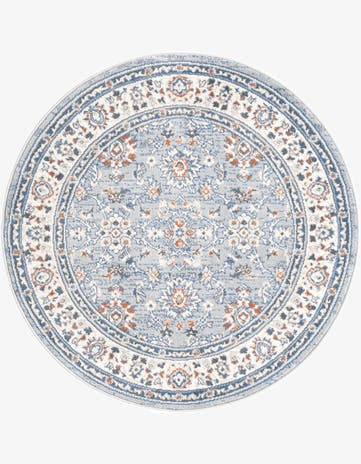 Aqua Blue Charlotte Round Rug