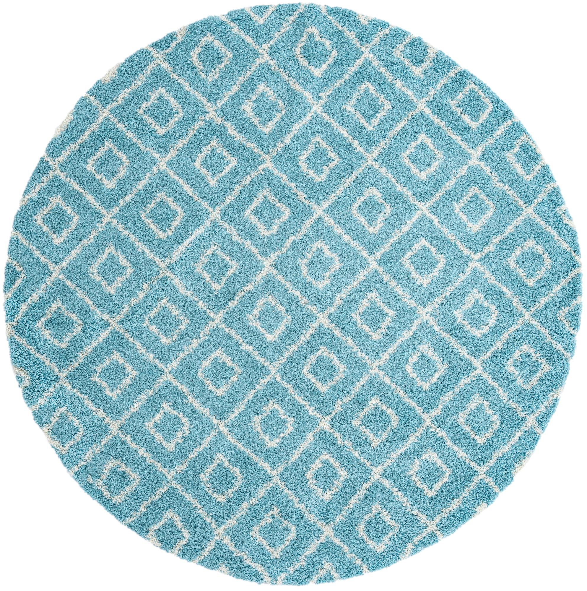 10' x 10' Lattice Shag Round Rug