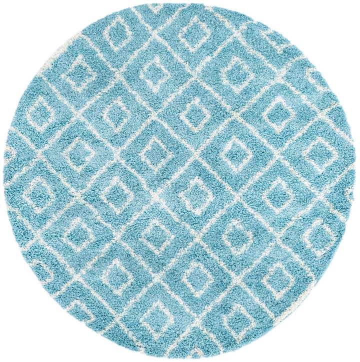 7' 10 x 7' 10 Lattice Shag Round Rug