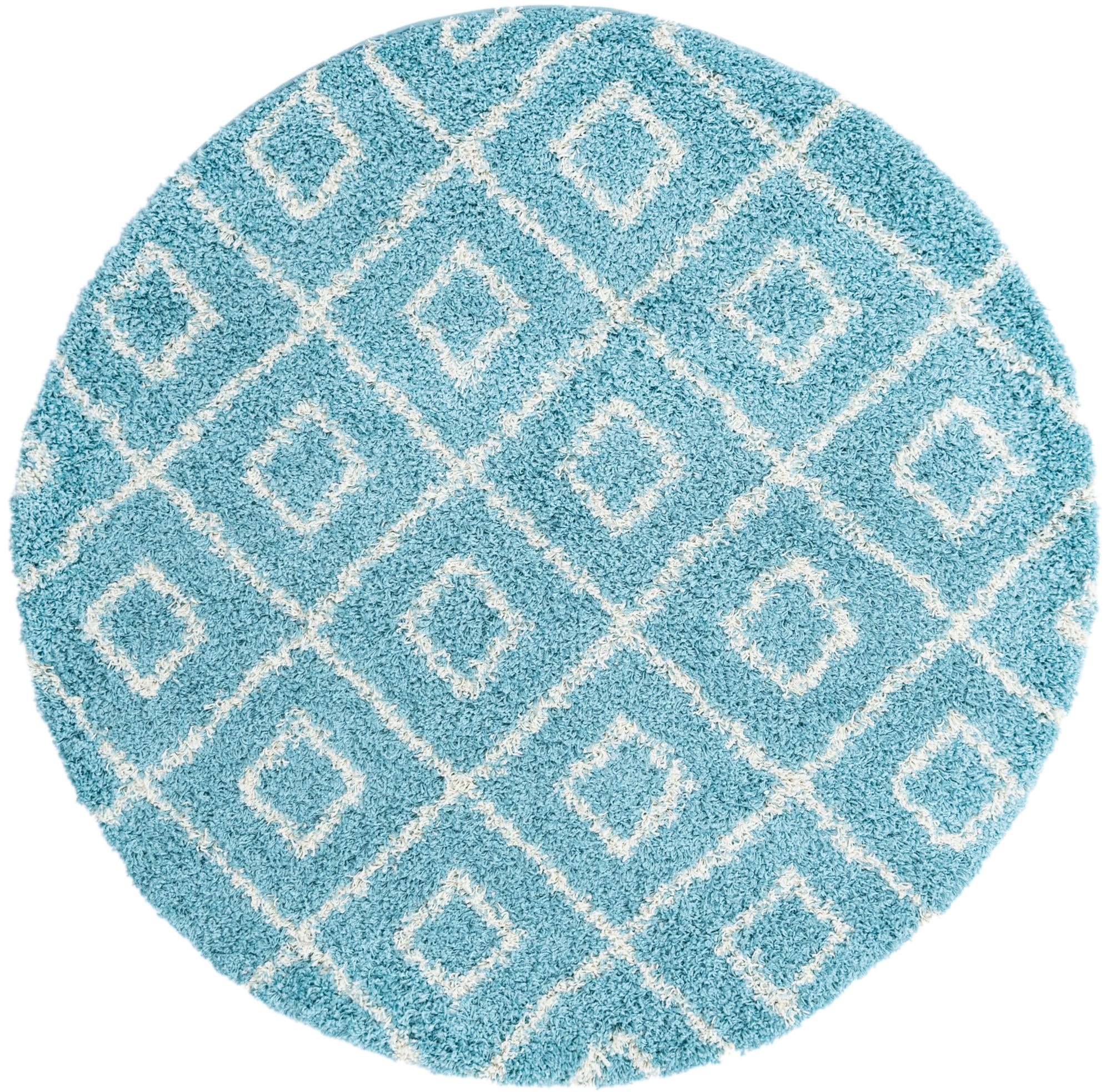 6' x 6' Lattice Shag Round Rug