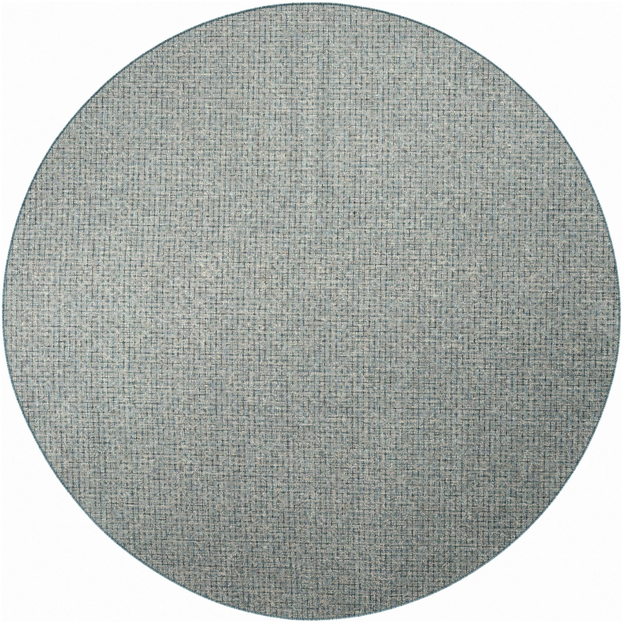 10' x 10' Easy-Clean Checkered Indoor / Outdoor Round Rug
