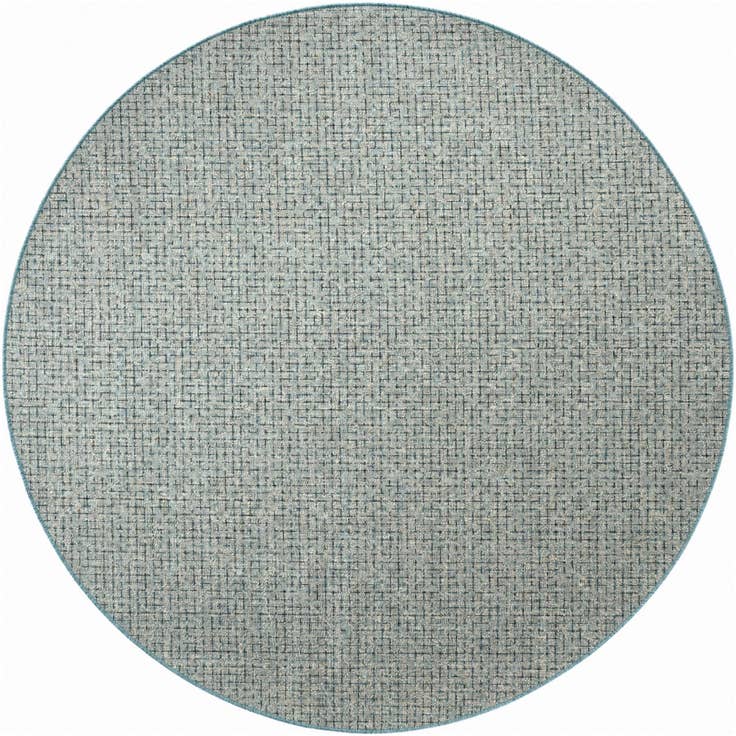 Detail image of 7' 10 x 7' 10 Easy-Clean Checkered Indoor / Outdoor Round Rug