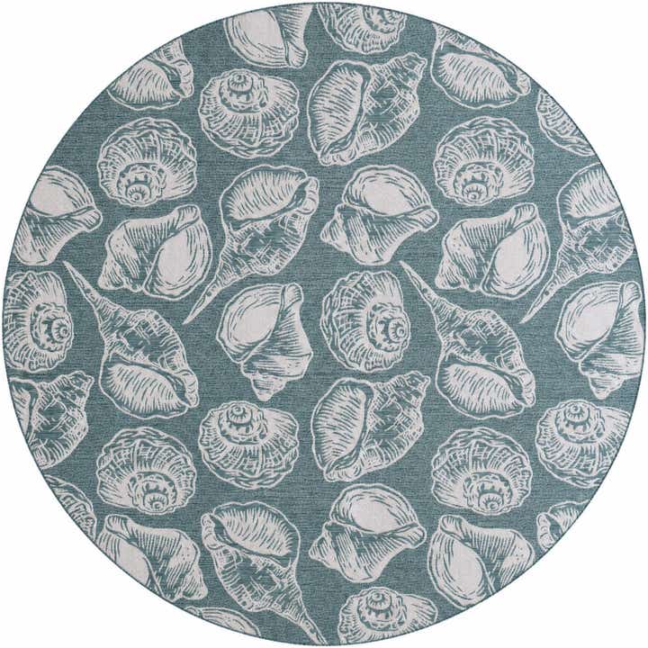 13' x 13' Easy-Clean Coastal Indoor / Outdoor Round Rug