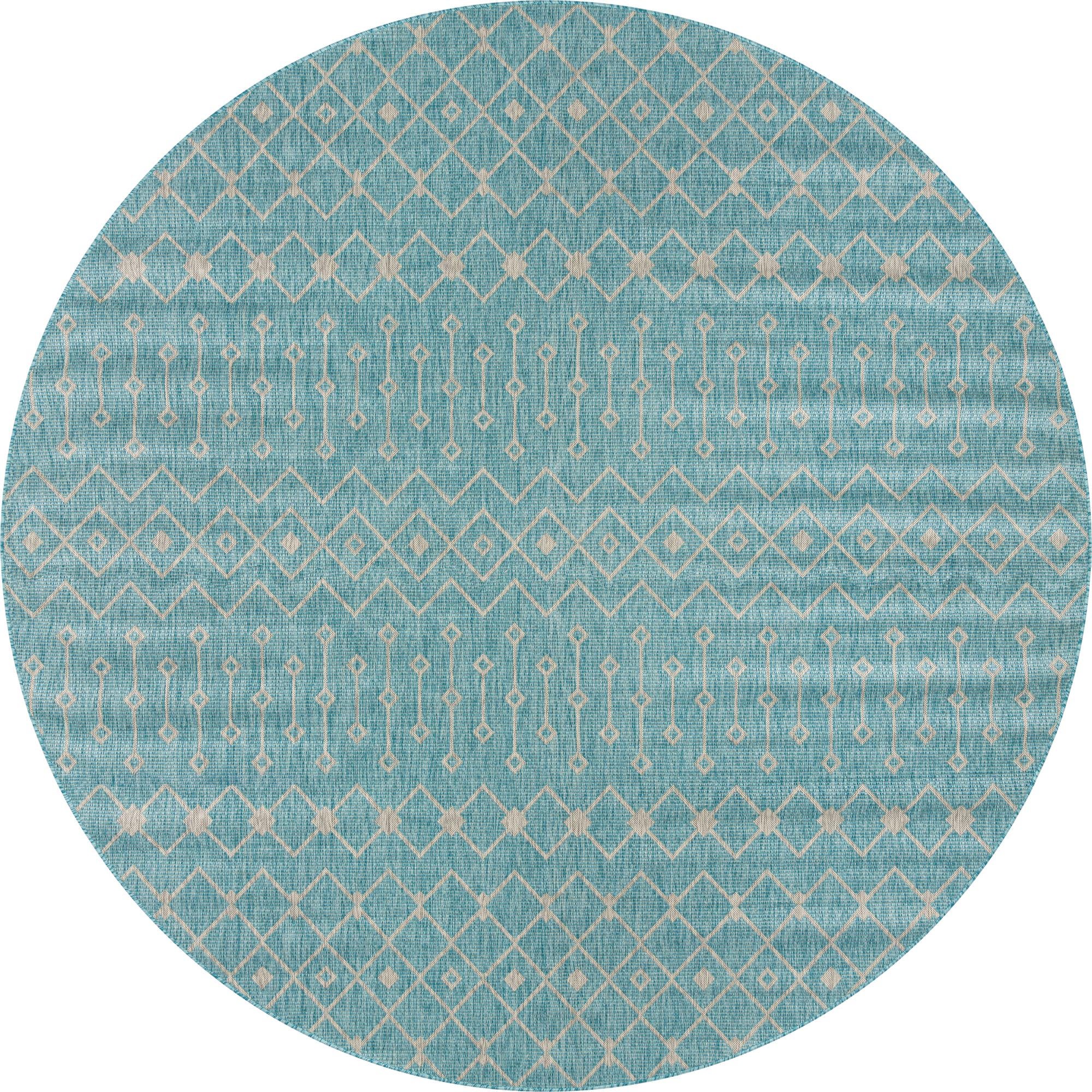 10' 8 x 10' 8 Easy-Clean Lattice Indoor / Outdoor Round Rug