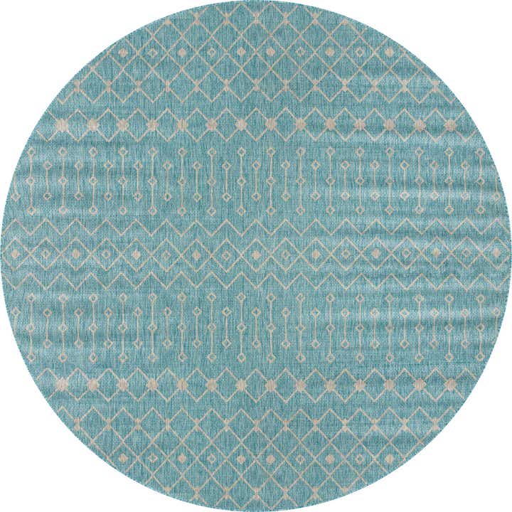 10' 8 x 10' 8 Easy-Clean Lattice Indoor / Outdoor Round Rug