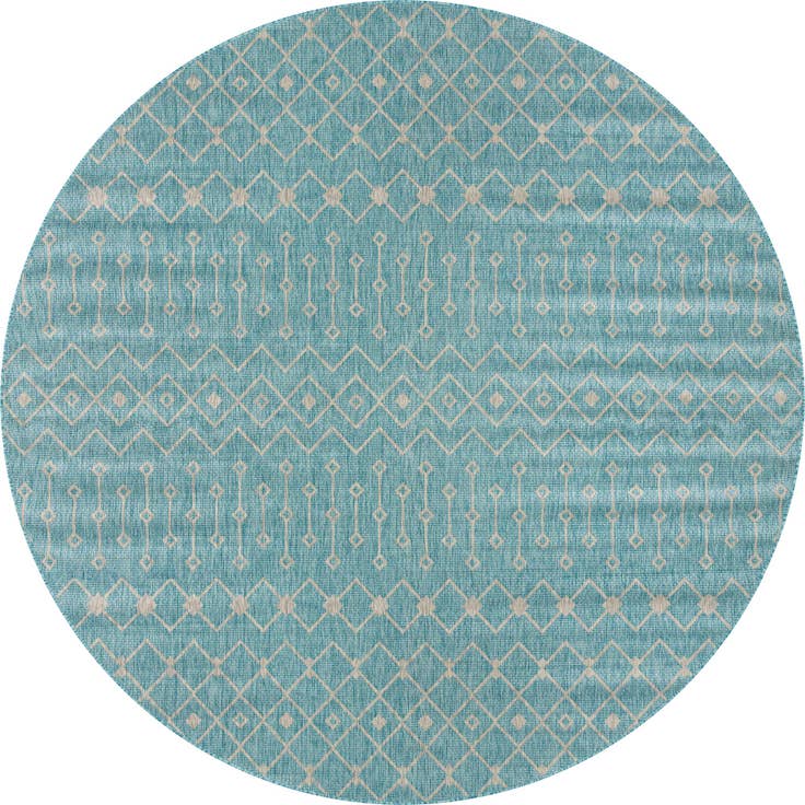 Detail image of 10' 8 x 10' 8 Easy-Clean Lattice Indoor / Outdoor Round Rug
