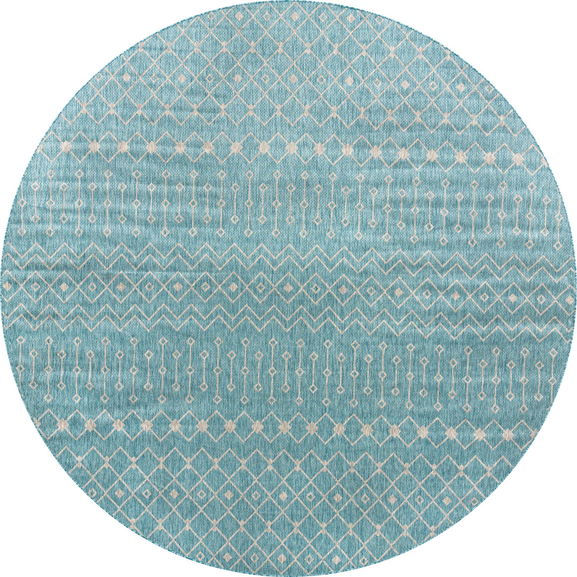 13' x 13' Easy-Clean Lattice Indoor / Outdoor Round Rug