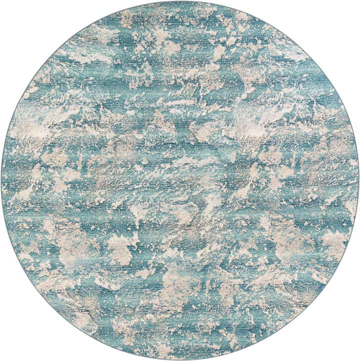 10' x 10' Easy-Clean Modern Indoor / Outdoor Round Rug