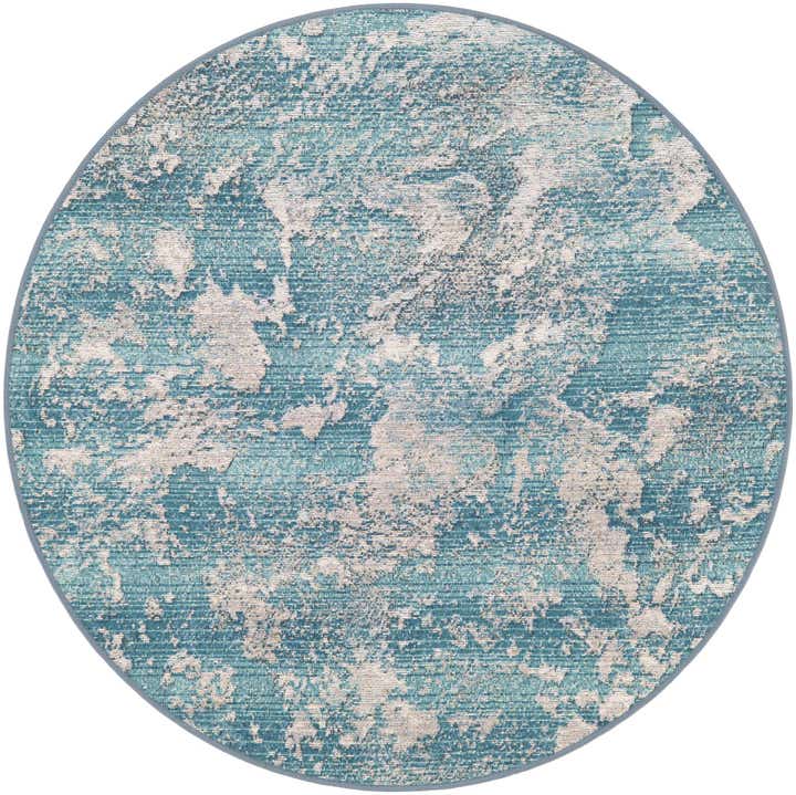 4' x 4' Easy-Clean Modern Indoor / Outdoor Round Rug