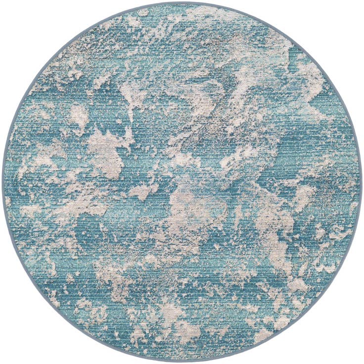 Detail image of 4' x 4' Easy-Clean Modern Indoor / Outdoor Round Rug