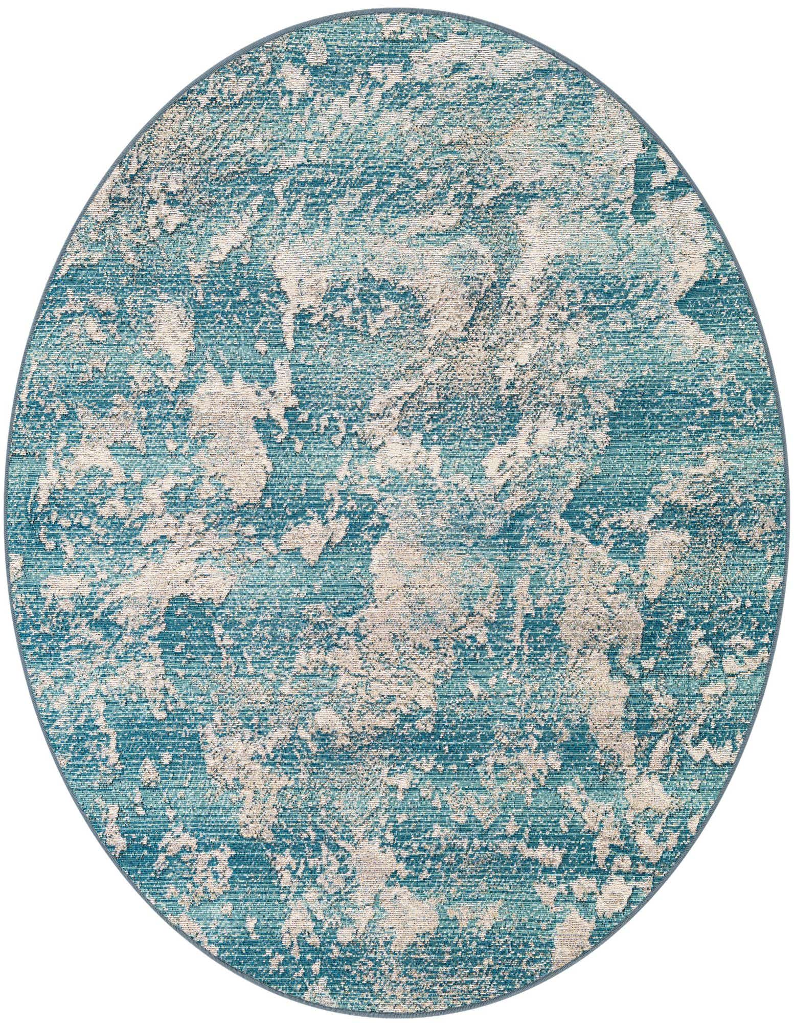 5' x 5' Easy-Clean Modern Indoor / Outdoor Round Rug
