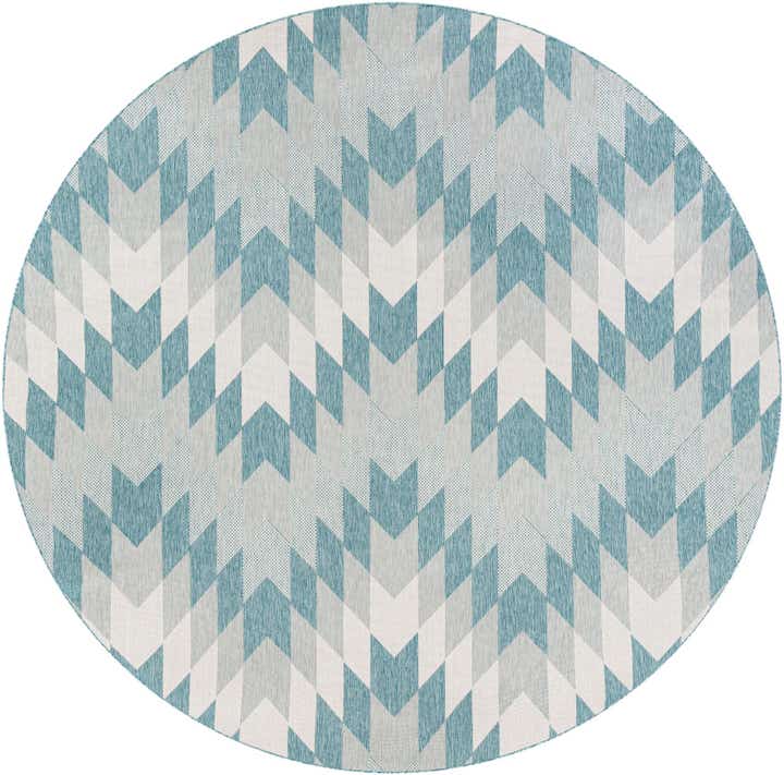 10' x 10' Easy-Clean Modern Indoor / Outdoor Round Rug