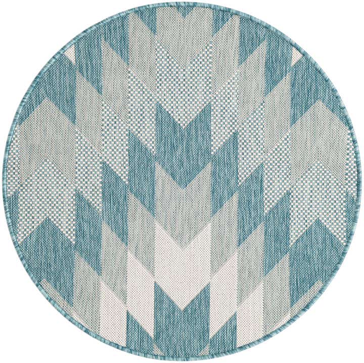 3' x 3' Easy-Clean Modern Indoor / Outdoor Round Rug
