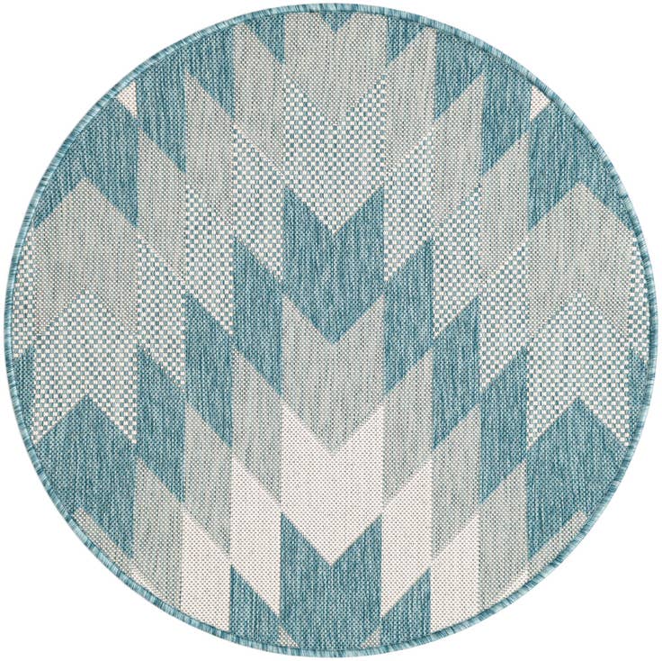 Detail image of 3' x 3' Easy-Clean Modern Indoor / Outdoor Round Rug