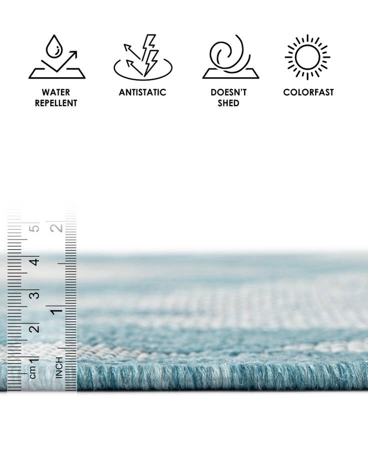 Detail image of 10' x 10' Easy-Clean Modern Indoor / Outdoor Round Rug