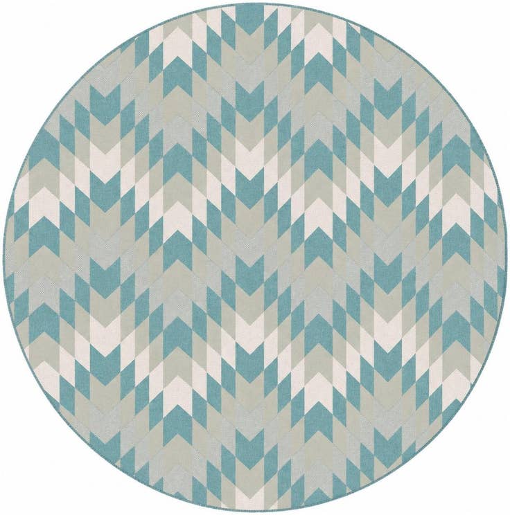 Detail image of 13' x 13' Easy-Clean Modern Indoor / Outdoor Round Rug