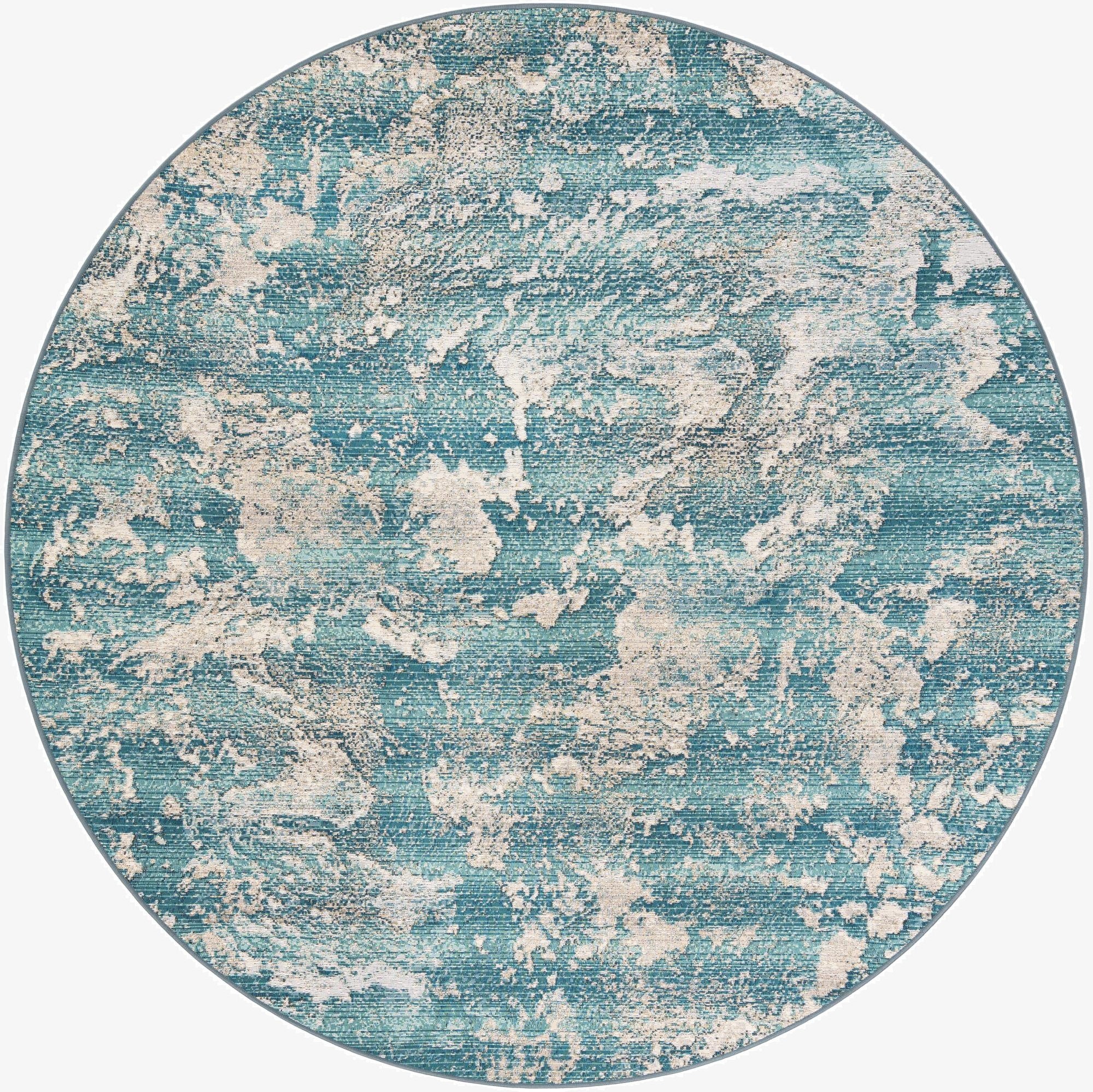 Primary image 7' 10 x 7' 10  Washable Modern Indoor / Outdoor Round Rug