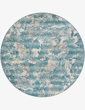 7' 10 x 7' 10 Easy-Clean Modern Indoor / Outdoor Round Rug