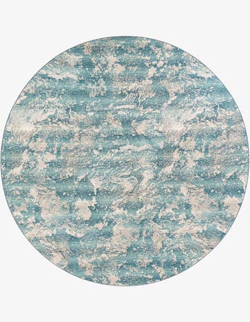 10' x 10' Easy-Clean Modern Indoor / Outdoor Round Rug