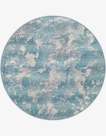 4' x 4' Easy-Clean Modern Indoor / Outdoor Round Rug