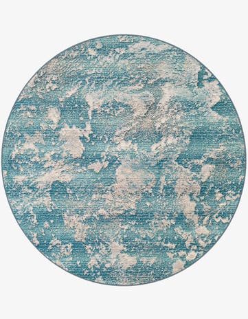 5' x 5' Easy-Clean Modern Indoor / Outdoor Round Rug