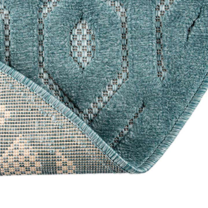 7' x 7' Easy-Clean Trellis Textured Indoor / Outdoor Round Rug