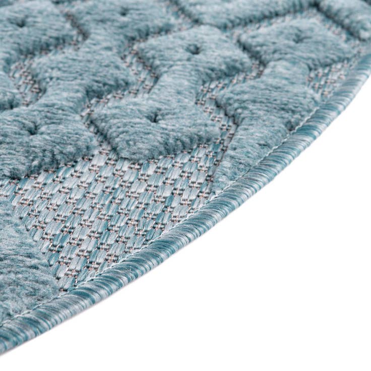 Detail image of 3' x 3' Easy-Clean Trellis Textured Indoor / Outdoor Round Rug