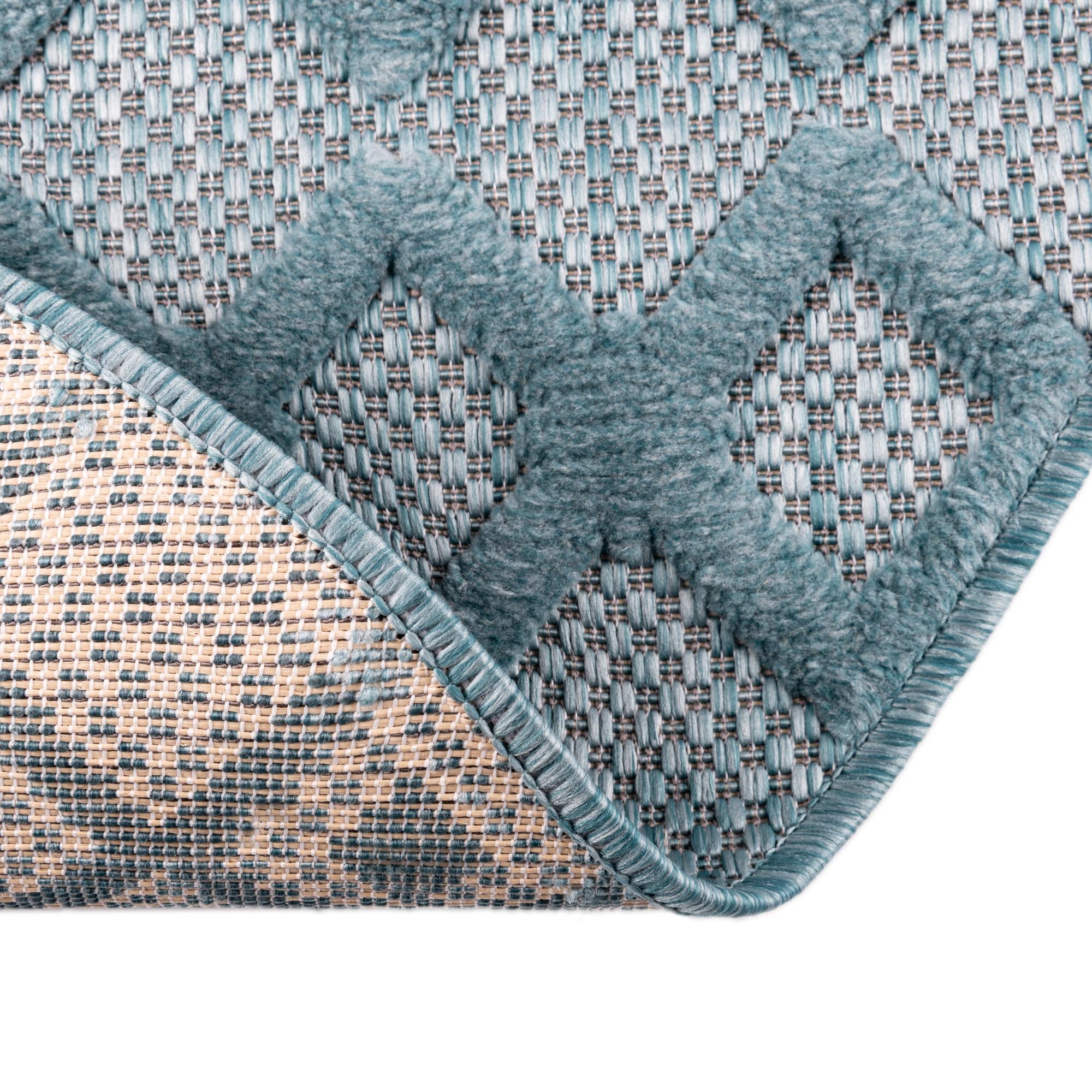 3' x 3' Easy-Clean Trellis Textured Indoor / Outdoor Round Rug