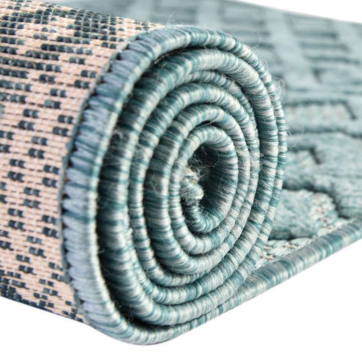 3' x 3' Easy-Clean Trellis Textured Indoor / Outdoor Round Rug
