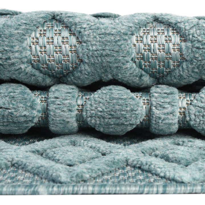 3' x 3' Easy-Clean Trellis Textured Indoor / Outdoor Round Rug